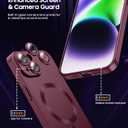 LEKEVO Magnetic for iPhone 14 Case [Compatible with MagSafe][Built-in Camera Lens Protector] Slim Soft Silicone Bumper Shockproof Metallic Luster Phone Case (Burgundy)