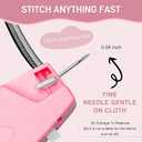 Stitch Gun for Clothes Handheld Stitch Gun Quick Clothing FixerSewing Kit Includes 1,000 Black Fasteners & 1,000 White Fasteners & 6 Needles (Pink)