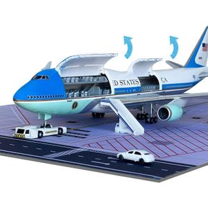 New B747 Model Airplane Kit with Openable Doors and LED Lights 18.1 Inches