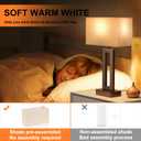 Seealle Bedroom Lamps for Night Stands - Touch Control, 3 Way Dimmable, USB C+A Charging, LED Bulbs, Easy Assembly(Yellow&Brown)