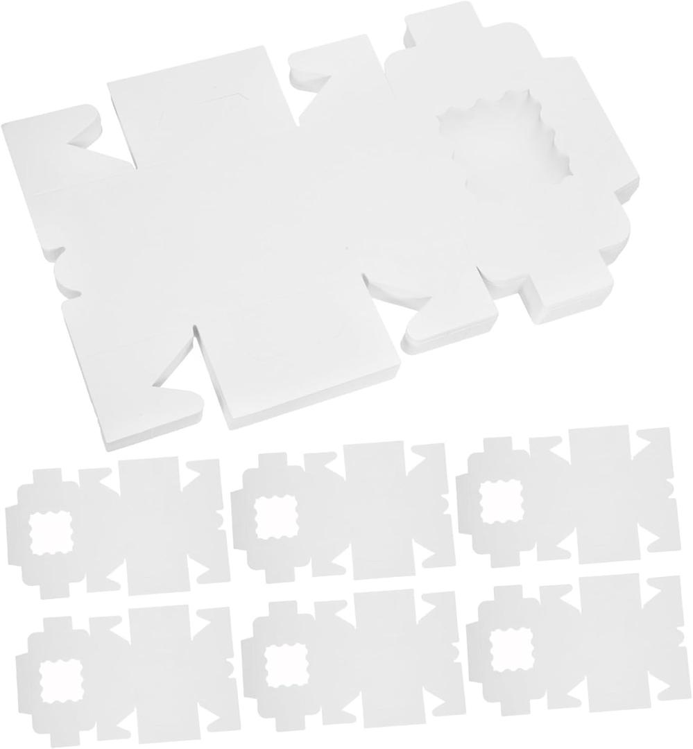 50pcs Small Cake Boxes with Window Elegant Pastry Packaging for Cookies Cupcakes and Desserts Sturdy White Containers for Takeaway Picnics and Celebrations