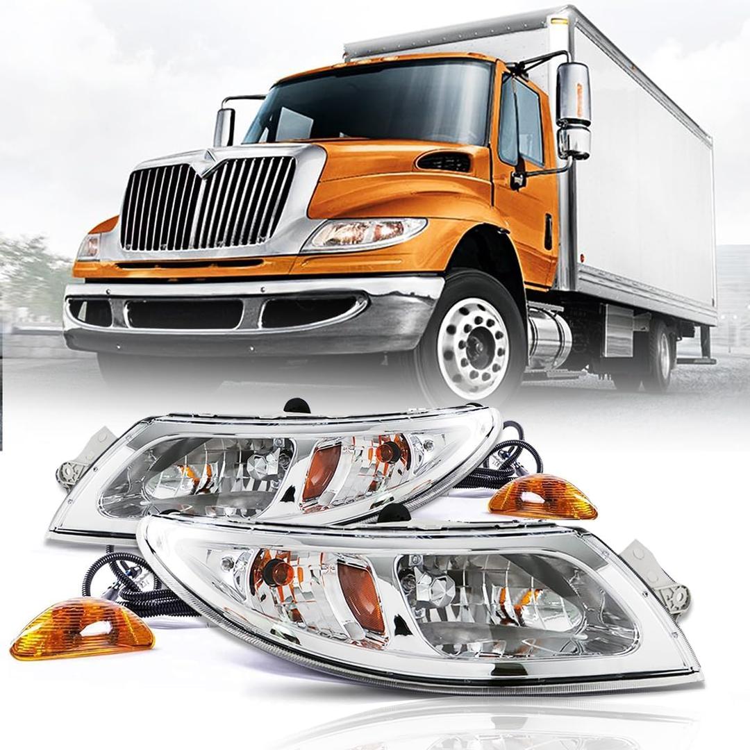 Headlight fit for Durastar 4100 4200 4300 4400 2001-2016 and 2002-2016 Transtar 8500 8600 Series A pair(Driver&Passenger)