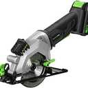 GALAX PRO Mini Circular Saw, DC20V 4-1/2" Cordless Circular Saw with 2.0Ah battery, Laser Guide, Rip Guide, 2 Pcs Blades(24T+ 60T), 3400RPM, Max Cutting Depth 1-11/16"(90), 1-1/8"(45)