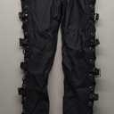 xxxiticat Women's Sexy Black Satin Side Lacing Solid Pants Long Bodycon High Waist Bandage Slim Thick Lace Up Leggings (2XL)