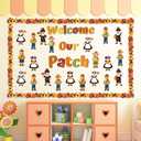 gisgfim 80Pcs Fall Scarecrow Cutouts Fall Thanksgiving Decorations Bulletin Board Personalized Scarecrow Chef Pumpkin Paper Cut-Out Classroom Decor for Autumn Harvest DIY Craft Photo Wall Favor Supply