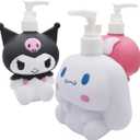 2 x Cute Cartoon Animal Hand Soap Pump Lotion, Hand Soap, Shampoo, Shower Gel Dispenser Bear, Soap Dispenser Dinosaur Shaped Liquid Bottles Kids Empty Press Type Shampoo Bottles (Brown Bear)