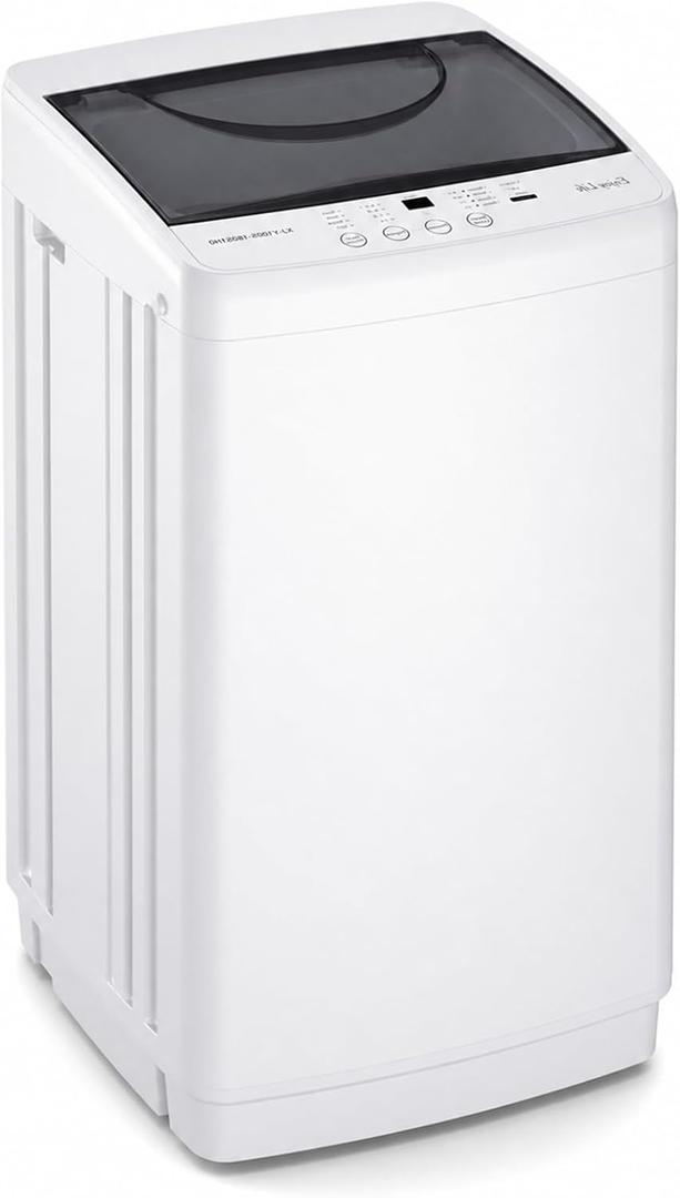 DUMOS 7.7 lbs Compact Washer, 1.06 cu. ft. Full-Automatic Laundry Machine with 10 Wash Programs, Delay Start & Stainless Steel Tub, Portable Washing Machine for Home Dorm Apartment, White