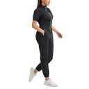 Junlan Sauna Suit for Women Sweat Jumpsuit Stand Collar Heat Trapping Shirt for Women Workout Sports(Black,3X-Large)