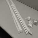 Ceiling Curtain Track, 6-9 Ft Heavy Duty Wall Mount Rail, White