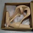 Platform Heels for Women 4-Inch Ankle Strap Open Toe Sandals Wedding Party Dress Shoes Wide Feet Friendly, 10 Wide, Z-nude