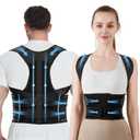 Posture Corrector for Women and Men, Back Support Brace for Neck Shoulder & Upper and Lower Back Pain Relief, Invisible Adjustable Lightweight Posture Corrector Under Clothes(Black, Large) (L (Waist 37.79"-44.88"))