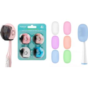 Helmet Toothbrush Covers Caps & Silicone Toothbrush Head Protector Replacement for Household Travel