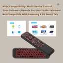 iPazzPort Mini Air Mouse Remote Keyboard with 7-Color Backlight for Android TV Box, Smart TV, HTPC, Projector; Rechargeable Dual-Mode Universal Controller for Couch Browsing