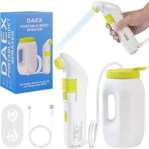 Portable Bidet for Travel  Electric High Pressure Rechargeable Bidet for Women & Men, 2.5L Bottle, 1600mAh Battery, 1300ML/min Strong Flow, Waterproof Personal Hygiene Sprayer for Travel & Home