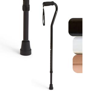 Medline Aluminum-Bronze Offset Walking Cane, Adjusts 29–38” & Supports Up to 300 Lbs. — Mobility Aid Provides Balance for Seniors & Adults