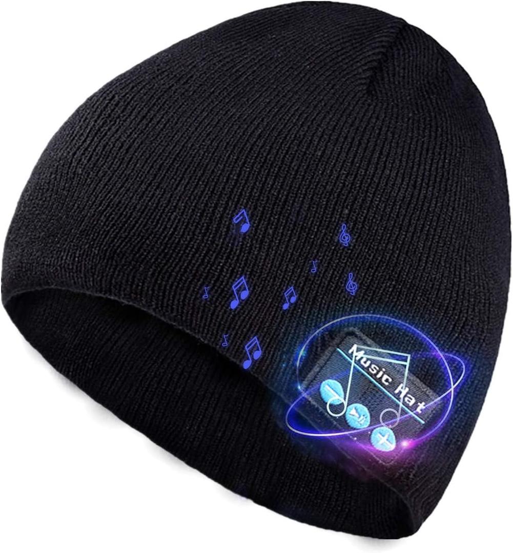 Bluetooth Beanie Hat, Unisex Beanies Wireless V5.0 Music Caps with Headphones Stereo Speakers Unique Christmas Tech Gifts for Men Women Teen Boys Girls