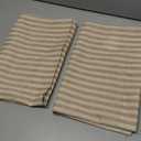 Solino Home Linen Table Runner 60 Inches - Amalfi Stripe 100% Pure Linen Natural and White Table Runner 14 x 60 Inch Ideal for Dresser and Coffee Tables - Spring, Summer, Mothers Day