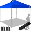 Eurmax USA NOMATTER ONE-Person Open&Close 10x10ft Pop Up Canopy TentPortable Shelter Canopy for Outdoor EventsInstant Canopies, Temporary Sunshade,Bonus 4 Sand Bags(Blue)
