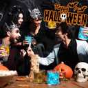 Maxcheck 6 Pack 12 oz Halloween Coffee Mugs Spider Web Glass Cups Gifts Bulk Clear Drinking Wine Glasses with Handle for Halloween Party Supplies Decorations