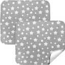 Waterproof Bed Pads Washable, Absorbent Chuck Pads Non Slip for Incontinence, Washable Pee Pads for Dogs, Waterproof Mattress Protector for Seniors, Bedwetting Kids, Hospitals, Pets, 18"x16" 2 Pack (Gray Star)