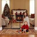 Extra Wide Baby Gates for Doorways 71.65"-85.82" Extra Wide Baby Gate Dog gate Pressure Mounted No Drilling with Walk-Through, Auto-Close & Dual-Direction Swing for Large Wide Opening Black