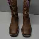 J's.o.l.e Women's Cowboy Boots Square Toe Wide Calf Cowgirl Boots Western Work Boots Embroidered 38