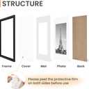Upsimples 8.5x11 Picture Frame Set of 5, Display Pictures 6x8 with Mat or 8.5 by 11 Without, Wall Gallery Photo Frames, Black