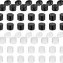 uxcell 40 Pcs 24/410 Flips Top Caps for Bottles, Black/Transparent