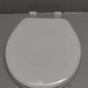 Mayfair Linden Slow Close Toilet Seat, Non Slip Heavy Duty Wood, Easy Install, Round, White