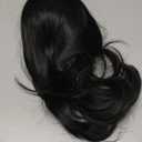 Short Black Drawstring Ponytail Hair Extension for Black Women 14 Inch Straight Ponytail with End Curls Synthetic Fake Hairpieces (Short Curly-1B Jet Black)