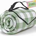 TigeJoy Extra Large Picnic Blanket Waterproof Foldable 80''x80'', Outdoor Picnic Mat Beach Blanket Sandproof for Park, Grass, Travel, Hiking, Camping Essentials, Gingham Picnic Blanket