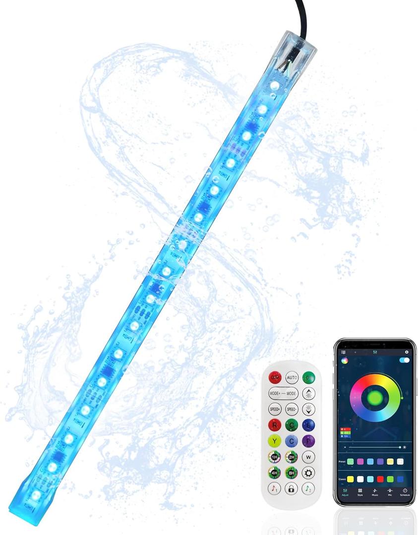 LED Light Strip Color Changing Waterfall Show Lights,Remote and APP Control Waterproof Aluminum LED Lights for Pool Pond Waterfall Fountain Landscape Lighting Decor