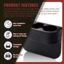 Car Cup Holder, PU Leather Auto Front Seat Organizer, Multifunctional Cup Drink Holders, Gap Filler Storage Box Coin Bucket Console Side Pocket Cell Mobile Phone Holder (Black)