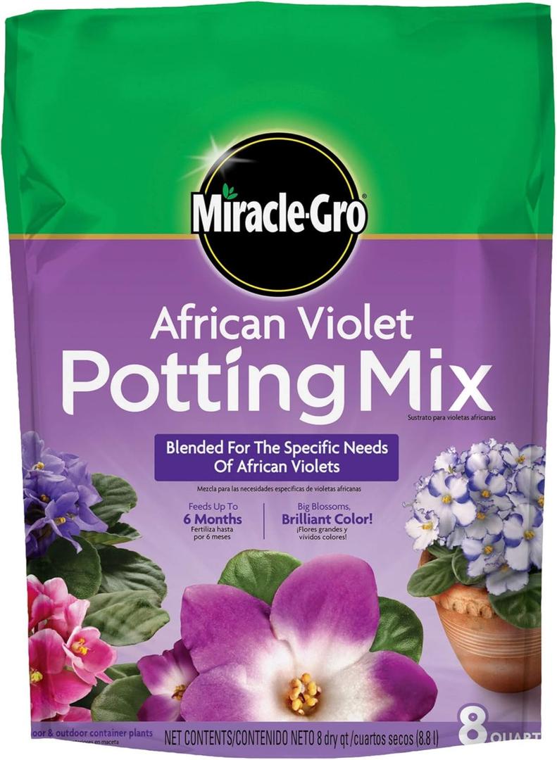 Miracle GRO 72678430 8 Qt African Violet Potting Mix 0.21-0.11-0.16