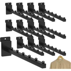 12-Pack 6 Ball Waterfall Slatwall Hooks, 12 Inch Slatwall Accessory with Faceout Hooks and Hangers, This Slat Wall Waterfall Hook Heavy Duty Accessories for Retail Organization(Black)