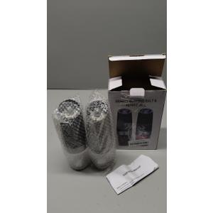 Gravity Electric Salt and Pepper Grinder Set, Battery Operated, Automatic Salt and Pepper Mills with Blue Light(Black, 2pcs/Pack), Adjustable Coarseness,One Handed Operation,Cleaning Brush