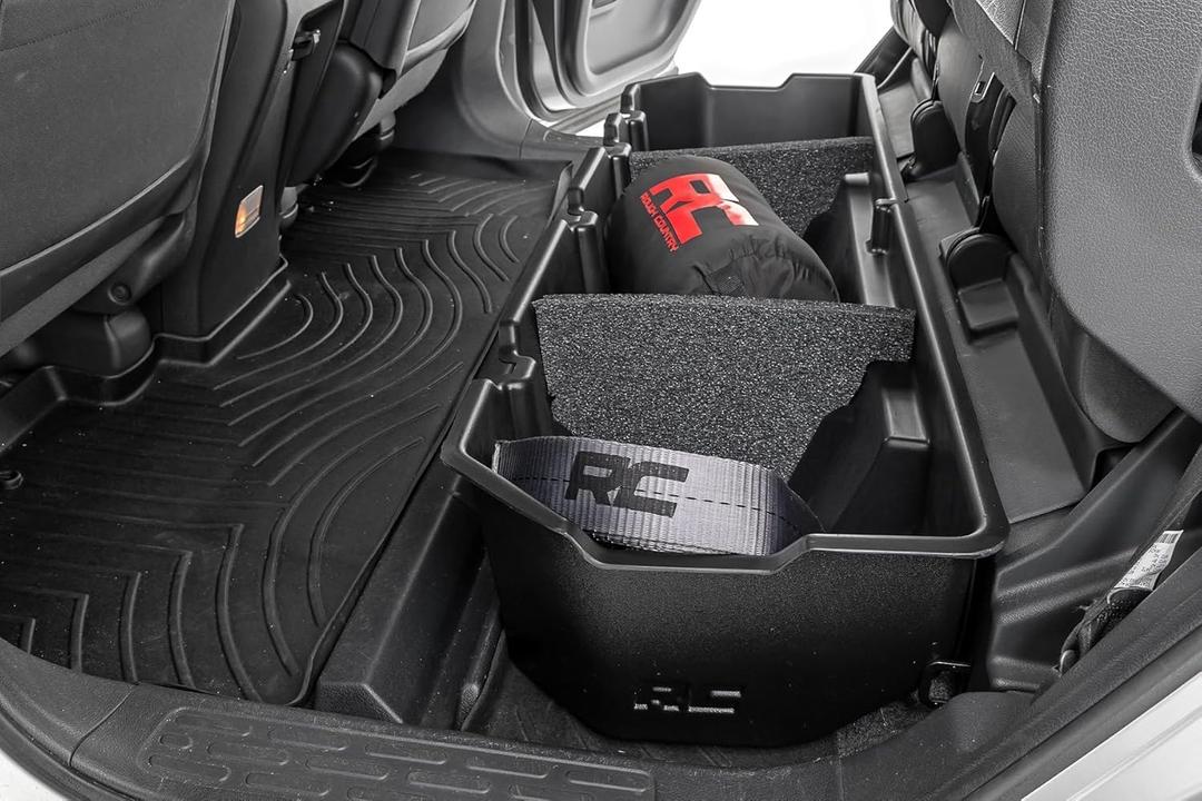 Rough Country Under Seat Storage for Honda Ridgeline (2006-2025) Crew Cab - Durable, Anti-Skid Thermoplastic Underseat Organizer