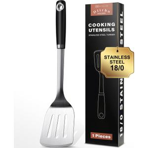 Stainless Steel Spatula Set, 1PC Heavy Duty Turner/Metal Spatula, High Heat Resistant Kitchen Cooking Utensils, Ideal Cookware for Frying Steak, Fish, Eggs or Pancakes