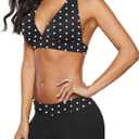 Century Star Women Two Piece Swimsuit with Boy Shorts - Modest Swimming Suits High Waisted Bathing Suits Bikini Set (Black, L)