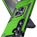 DASFOND Galaxy S24 Case, Military Grade Shockproof Protective Phone Case Cover with Enhanced Metal Ring Kickstand [Support Magnet Mount] Compatible with Samsung Galaxy S24, Grass Green
