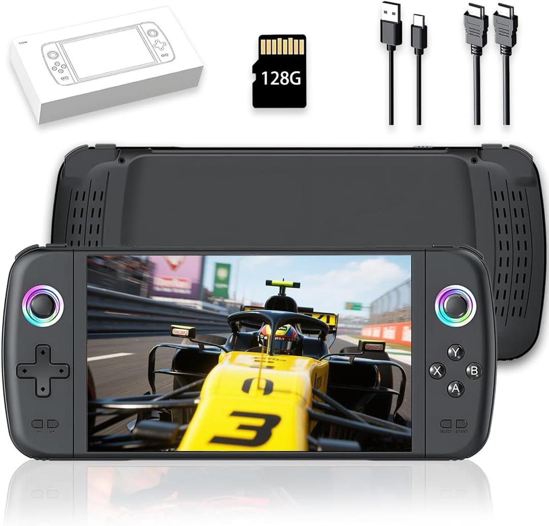 M27 Retro Handheld Game Console,7-inch IPS Screen Portable Android Gaming Handheld,Built-in 128G with 30000 Games,Linux System