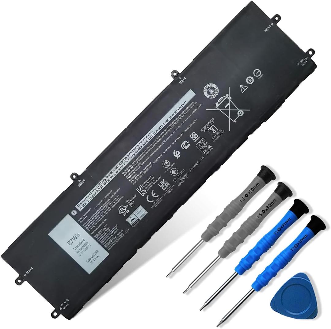 Dentsing 87Wh DWVRR Laptop Battery Replacement for Dell Inspiron 16 7620 2-in-1 Alienware x17 R1 R2 Alienware X15 R1 R2 Series 817GN 0017GN 0NR6MH 11.4V 7250mAh
