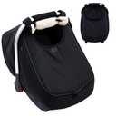 Winter Baby Car Seat Cover, Infant Car Seat Cover with Thickened Fleece Lined, Warm Carseat Covers with Side Breathable Holes, Baby Carrier Canopy with Privacy Flip for Rain Snow Cold Weather