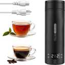 Portable Electric Kettle 120V, Travel Tea Kettle, 316 Stainless Steel Premium Liner, 4-speed Temperature Adjustment with Auto Shut-off and Boil-Off Protection black