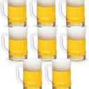 COKTIK 8 Pack Heavy Large Beer Glasses with Handle - 14 Ounce Glass Steins, Classic Beer Mug glasses Set