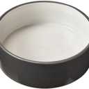 SPOT Two Tone Gray Dog Dish - Round Ceramic Food/Water Bowl for Pets, Stoneware Dish with High Walls, Ideal for Medium Dogs, Reptiles & Other Pets, Dishwasher Safe - 7in, 5 Cups (40oz)