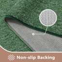 FinRec 4x6 Washable Area Rugs for Bedroom Living Room, Low Pile Thin Rug Solid Color, Non-Slip Carpet Indoor for Home Decor (Green/White)