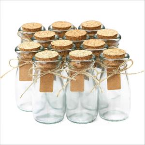 Otis Classic Small Glass Jars with Lids  Set of 12 Mini Glass Bottles with Corks for Halloween Decorations Fall Dcor Wedding & Party Favors, Halloween DIY Crafts, Potions, Spices & Candy, 3.4 oz