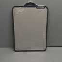 Large Stainless Steel Cutting Board, 16 Inch Double Sided Chopping Board for Kitchen, Non Toxic, Scratch-resistant Mesh Design, Juice Groove, Dishwasher Safe, 304 Stainless Steel and Wheat Straw PP