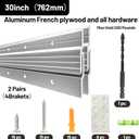 30 Inch Heavy Duty French Cleat Picture Hanger, 200 lbs Max Load Z Bar Hanger, Mirror Mounting Hardware, Aluminum Wall Mount Bracket for Mirrors, Whiteboards, Artwork, and Frames